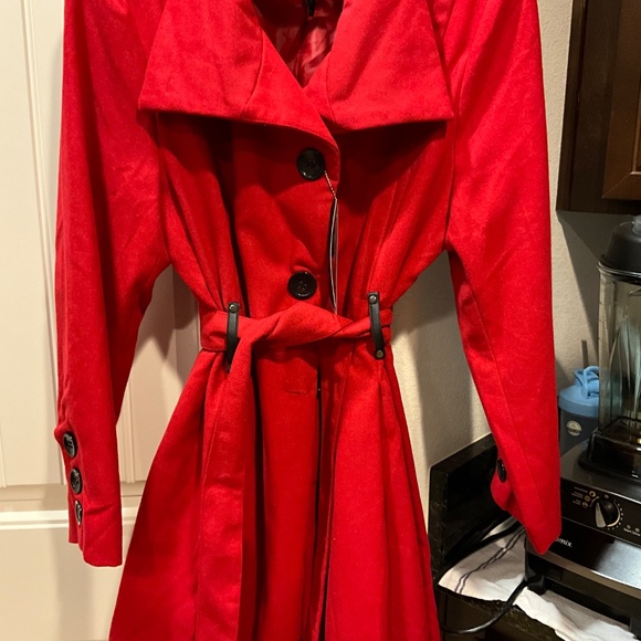 NWT Red Felt Swing Coat - Picture 2 of 8